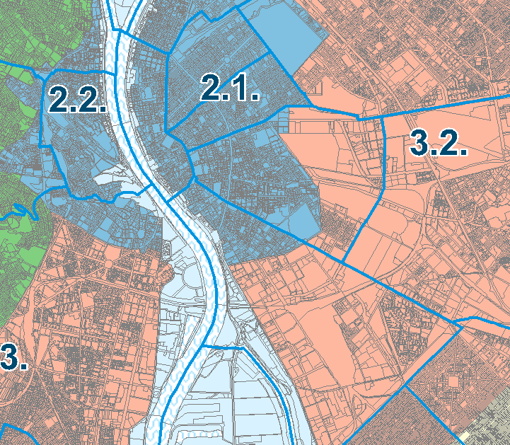 teljes tervezés alá vont terület részletes vizsgálata az alábbiakra vonatkozóan: Telkenkénti vizsgálat telekterületek a telkek beépítettsége az egyes épületek szintszáma és szintterülete az egyes