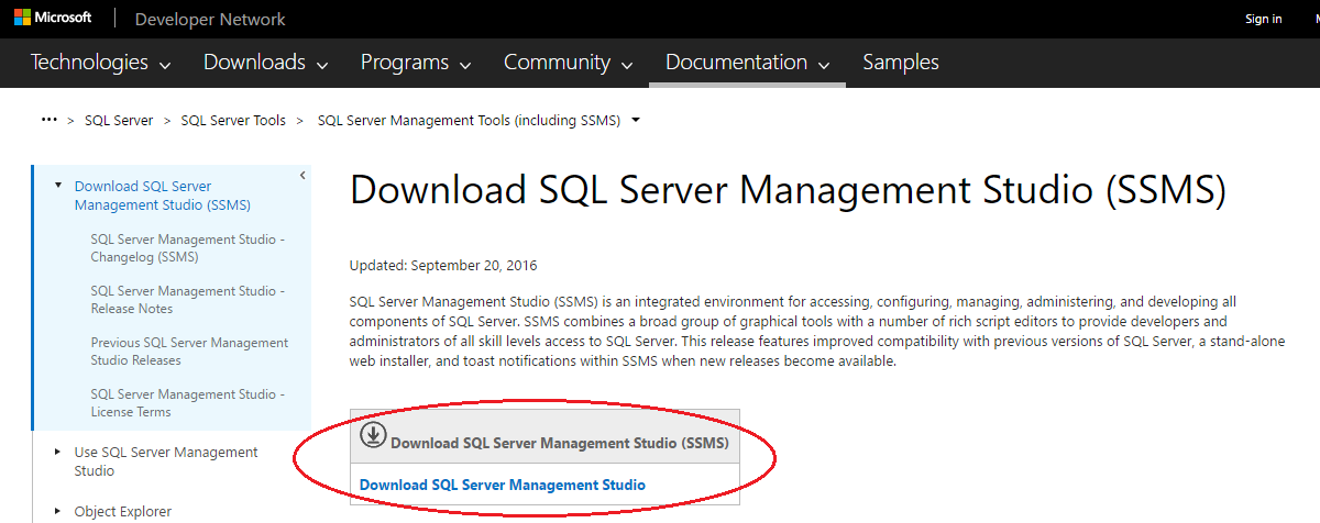 16.oldal 2. Miután elindult az Installation Center, válaszd az Installation menüpontot, azon belül pedig az Install SQL Server Management Tools t. 3.