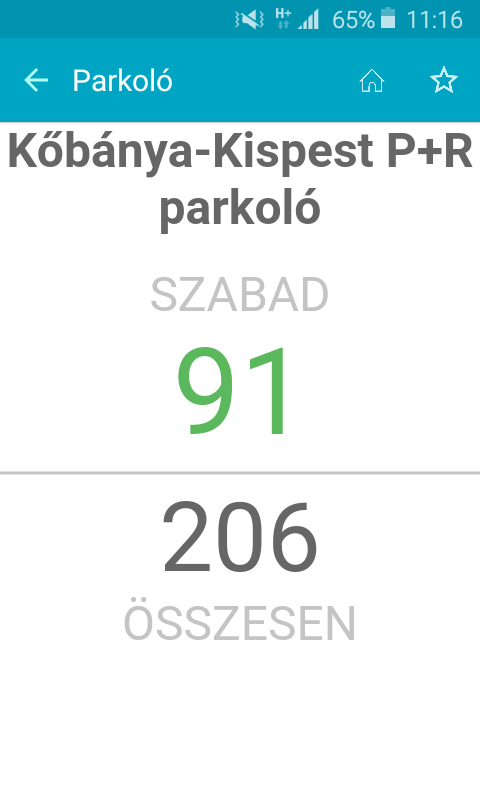 parkolóhelyek foglaltsági adatai További adatkörök megjelenítésének