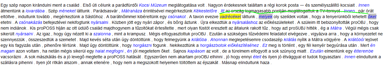 Koreferenciakorpusz Azonos referenciájú elemek