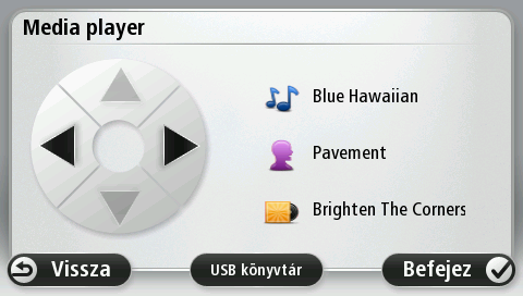 Médialejátszó Médialejátszó A Blue&Me TomTom 2 navigációs készülékkel működtetheti a Blue&Me médialejátszót.