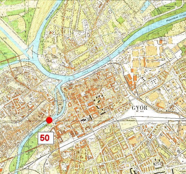 Untersuchungsstellen Mintavételi helyek Messstelle 5: Verkehrsstraße E5, Gyır 5.