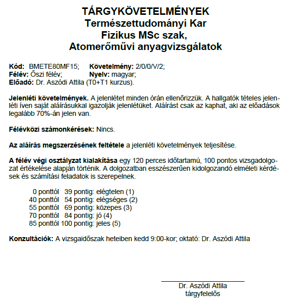 Néhány fontos tudnivaló a tárgyról 2/4 Zárthelyi!