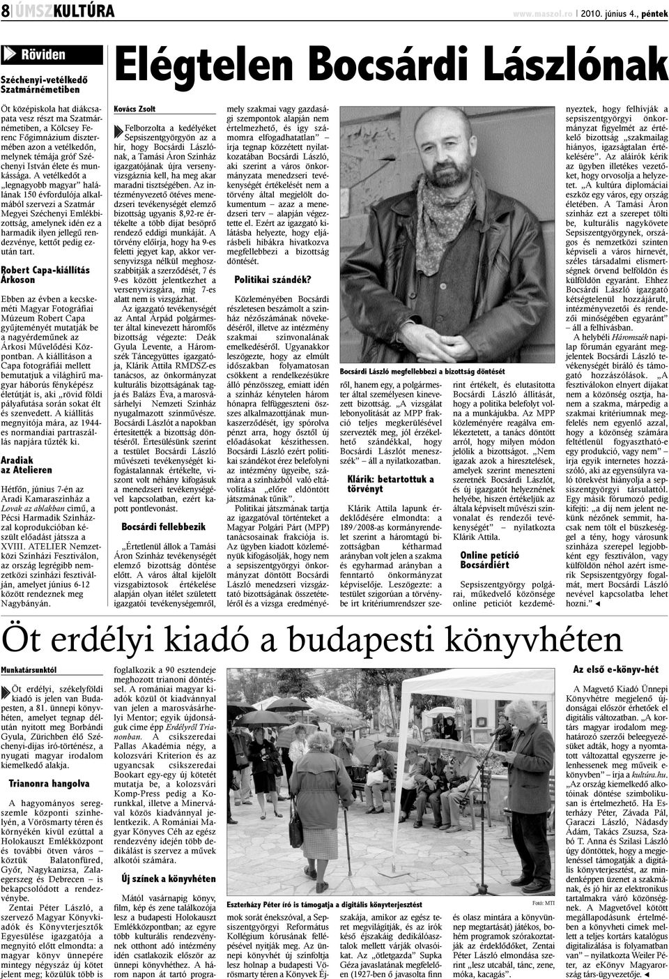 vetélkedõn, melynek témája gróf Széchenyi István élete és munkássága.