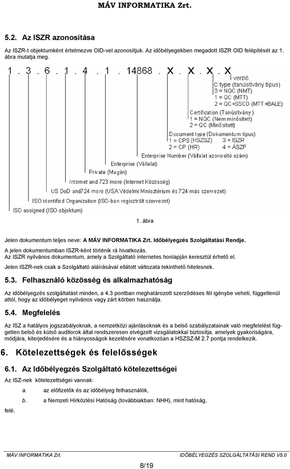 Jelen ISZR-nek csak a Szolgáltató aláírásával ellátott változata tekinthető hitelesnek. 5.3. Felhasználó közösség és alkalmazhatóság Az időbélyegzés szolgáltatást minden, a 4.