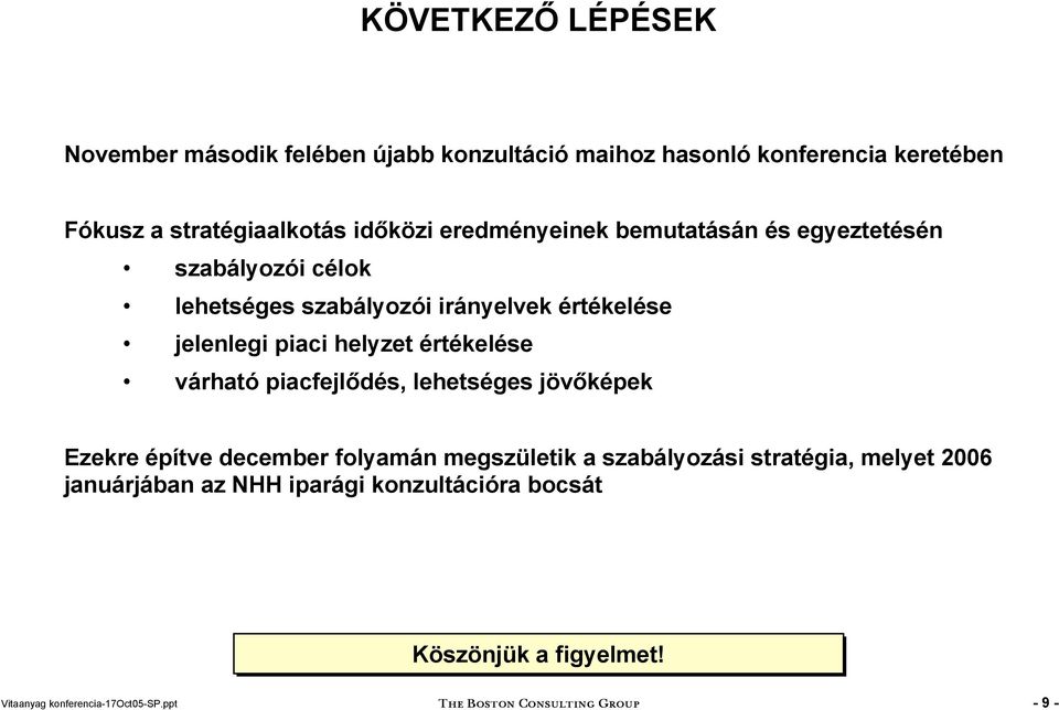 irányelvek értékelése jelenlegi piaci helyzet értékelése várható piacfejlődés, lehetséges jövőképek Ezekre építve