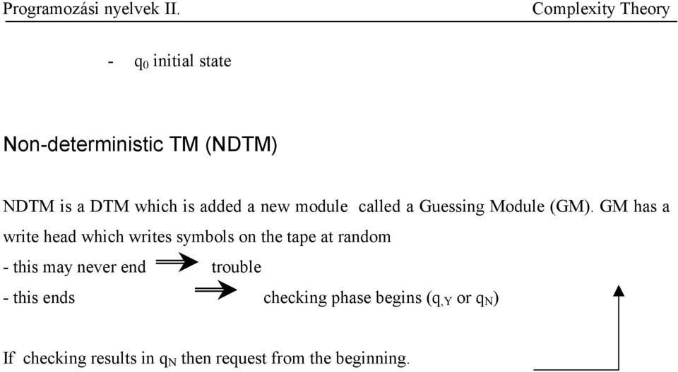 GM has a write head which writes symbols on the tape at random - this may never end
