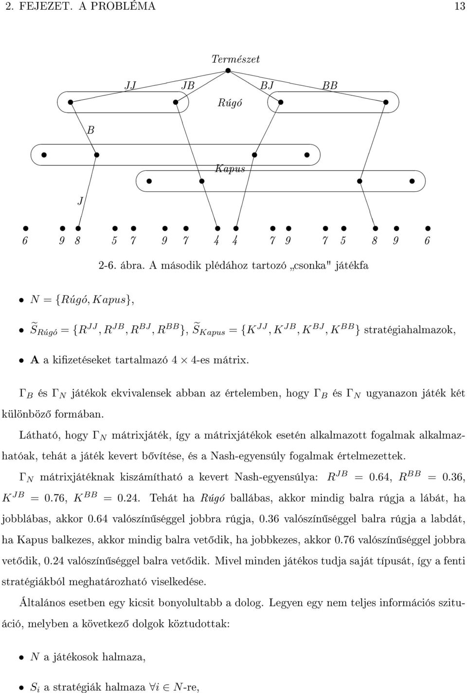 Γ B és Γ N játékok ekvivalensek abban az értelemben, hogy Γ B és Γ N ugyanazon játék két különböz formában.