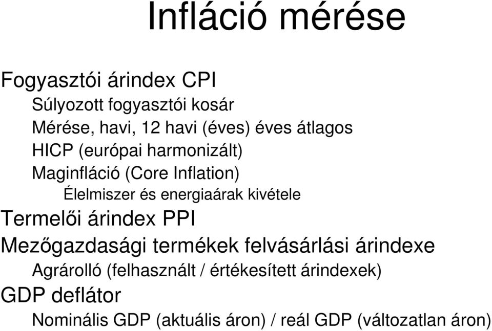 kivétele Termelői árindex PPI Mezőgazdasági termékek felvásárlási árindexe Agrárolló