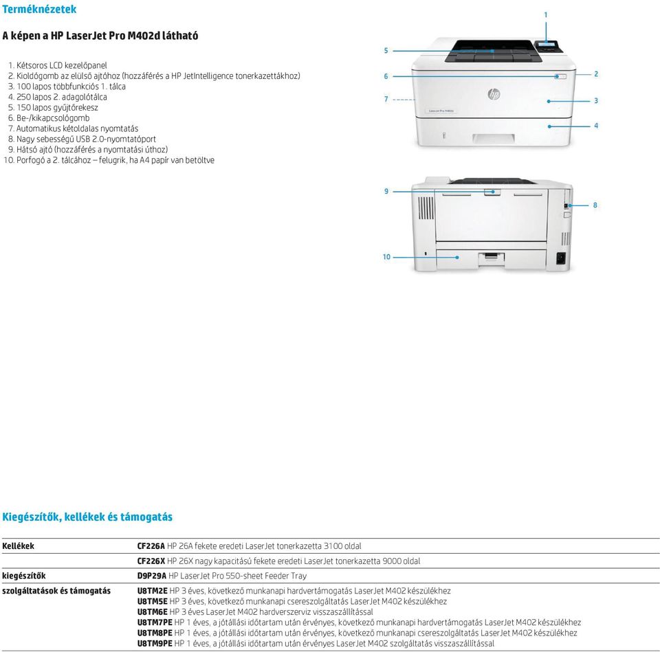 tálcához felugrik, ha A4 papír van betöltve Kiegészítők, kellékek és támogatás Kellékek kiegészítők szolgáltatások és támogatás CF226A HP 26A fekete eredeti LaserJet tonerkazetta 3100 oldal CF226X HP