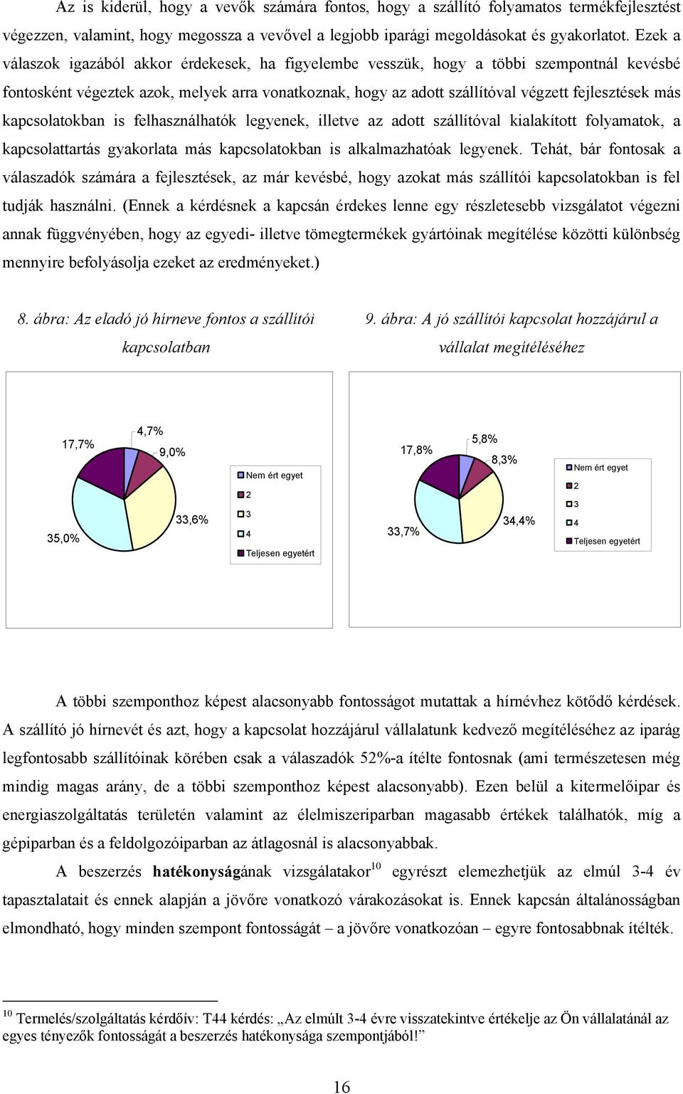 kapcsolatokban is felhasználhatók legyenek, illetve az adott szállítóval kialakított folyamatok, a kapcsolattartás gyakorlata más kapcsolatokban is alkalmazhatóak legyenek.