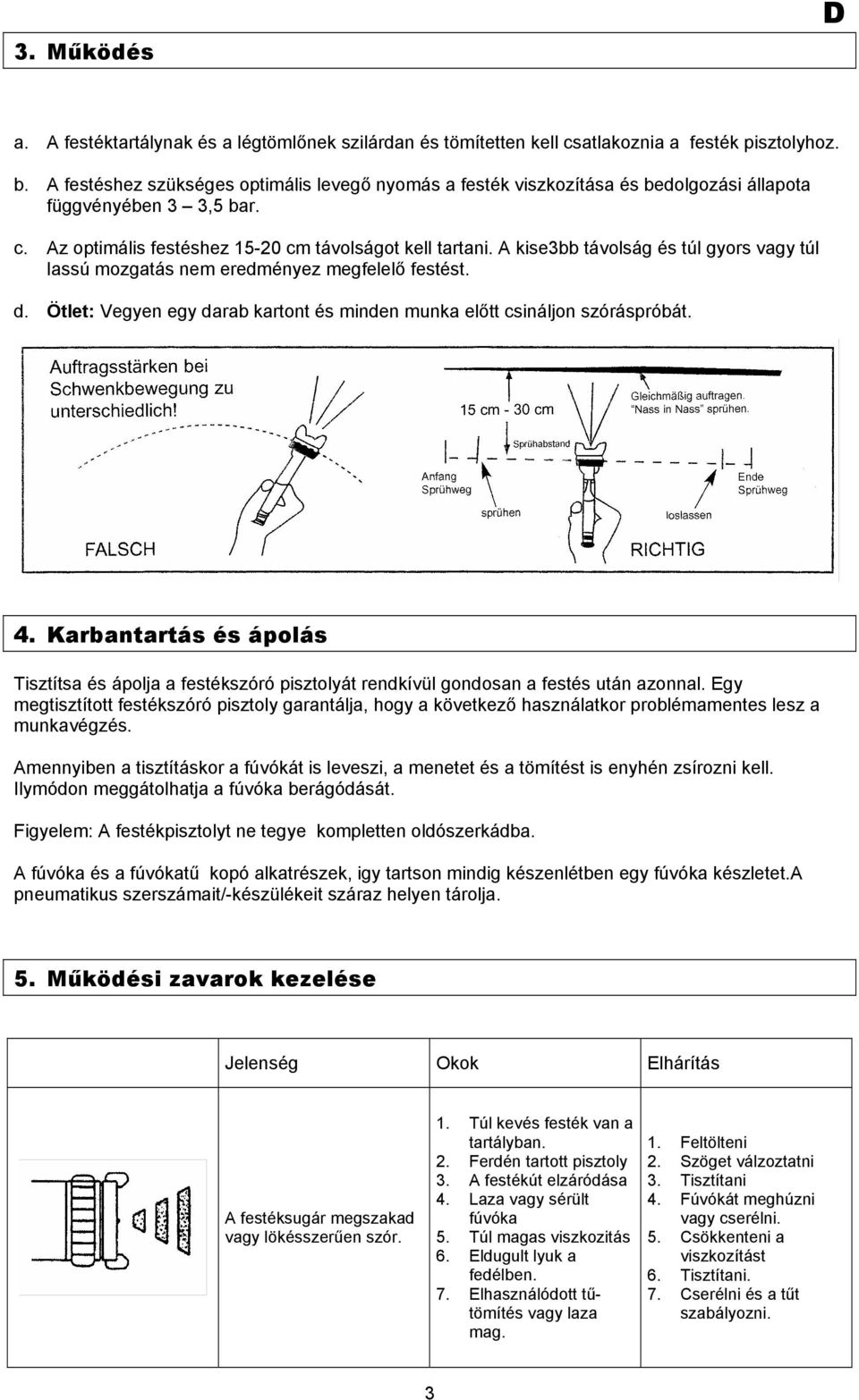 A kise3bb távolság és túl gyors vagy túl lassú mozgatás nem eredményez megfelelő festést. d. Ötlet: Vegyen egy darab kartont és minden munka előtt csináljon szóráspróbát. 4.