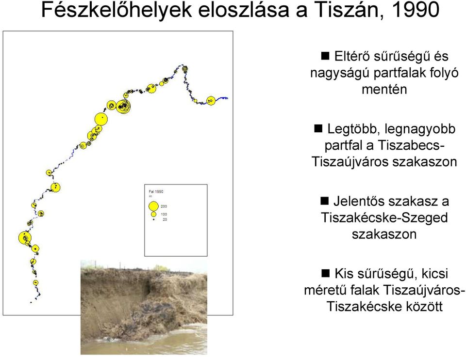 Tiszabecs- Tiszaújváros szakaszon Jelentős szakasz a