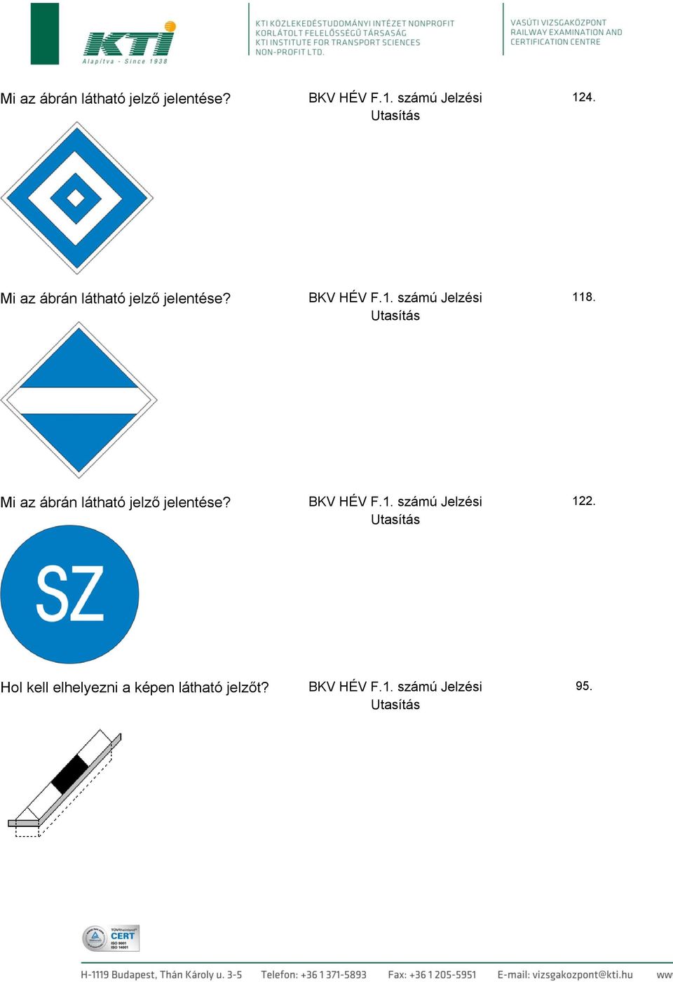 Mi az ábrán látható jelző jelentése? 122.