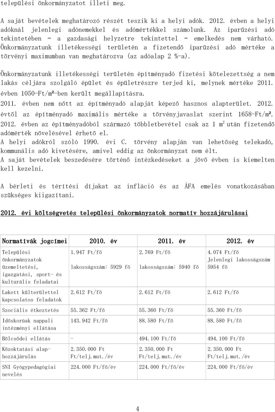 Önkormányzatunk illetékességi területén a fizetendő iparűzési adó mértéke a törvényi maximumban van meghatározva (az adóalap 2 %-a).