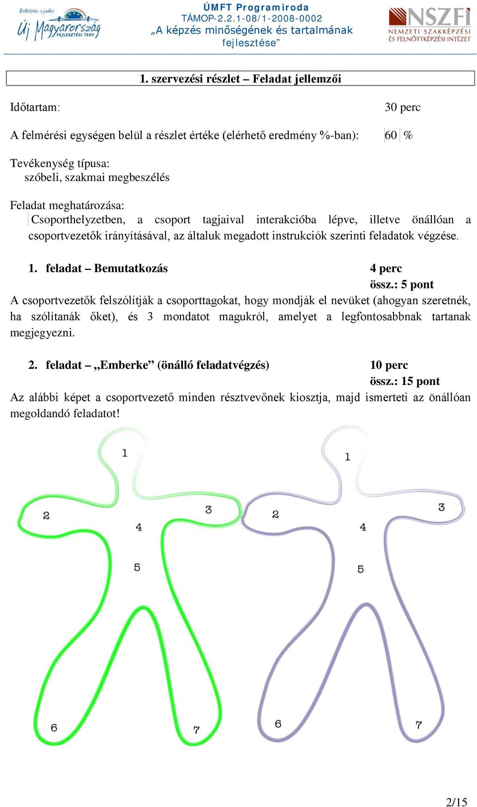 feladat Bemutatkozás 4 perc össz.