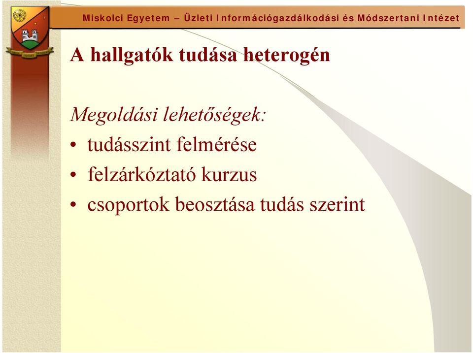 tudásszint felmérése