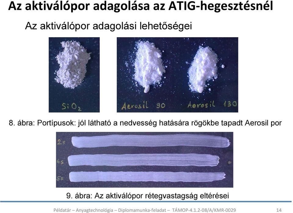 ábra: Portípusok: jól látható a nedvesség hatására