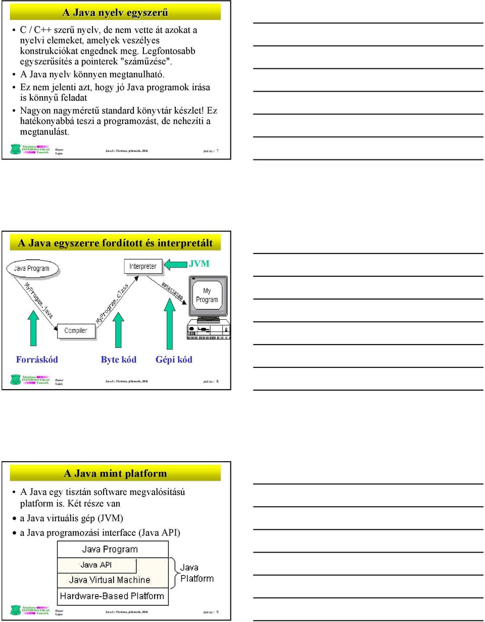 Ez hatékonyabbá teszi a programozást, de nehezíti a megtanulást. Java I.