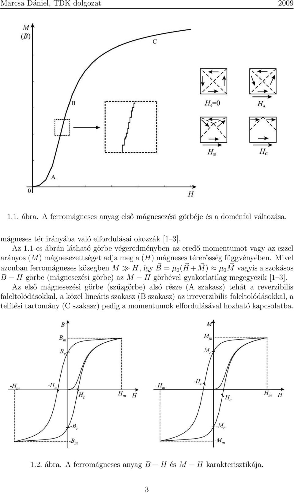 Mivel azonban ferromágneses közegben M H, így B = µ 0 ( H + M) µ 0 M vagyis a szokásos B H görbe (mágnesezési görbe) az M H görbével gyakorlatilag megegyezik [ 3].
