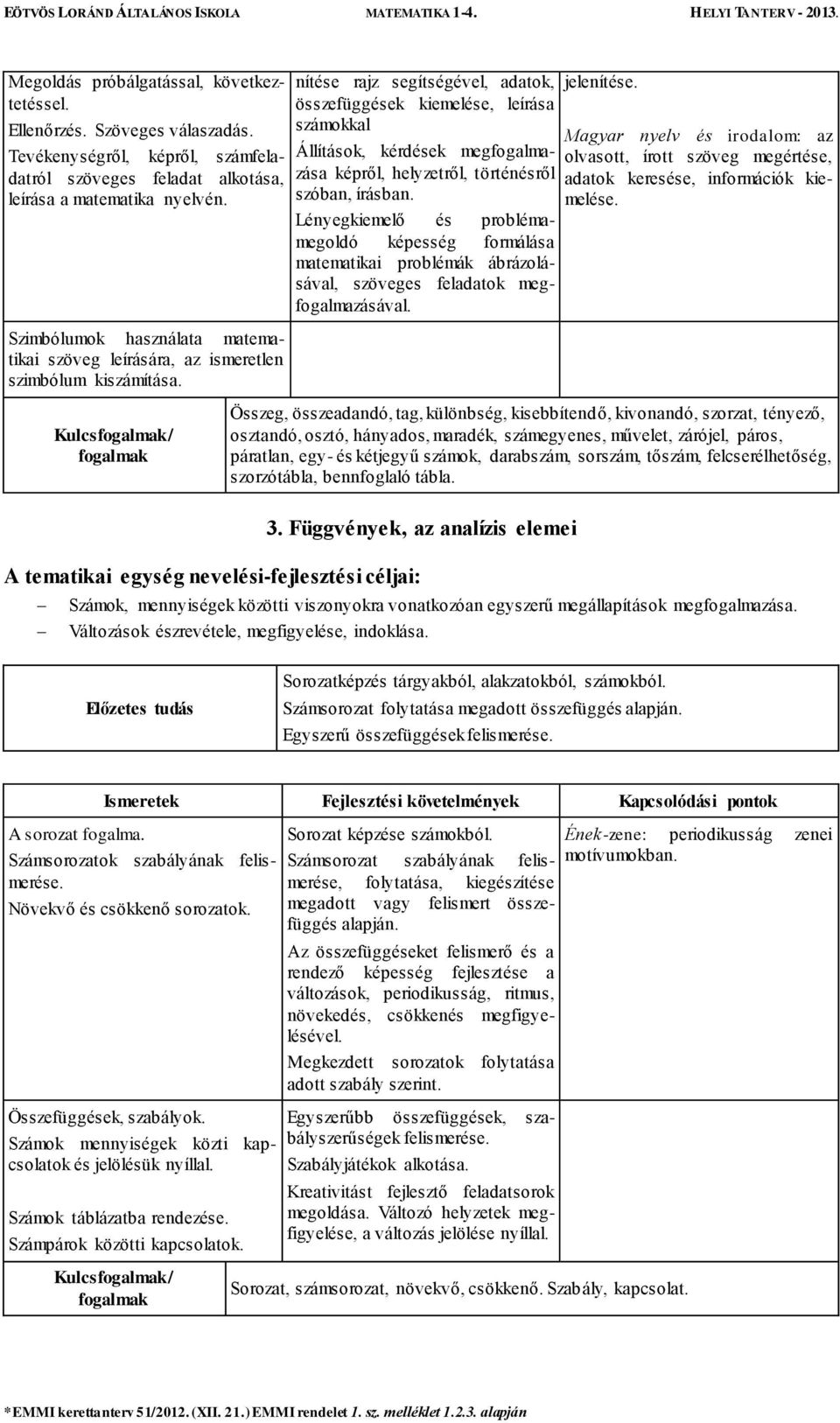 Kulcsfogalmak/ fogalmak A tematikai egység nevelési-fejlesztési céljai: nítése rajz segítségével, adatok, összefüggések kiemelése, leírása számokkal Állítások, kérdések megfogalmazása képről,