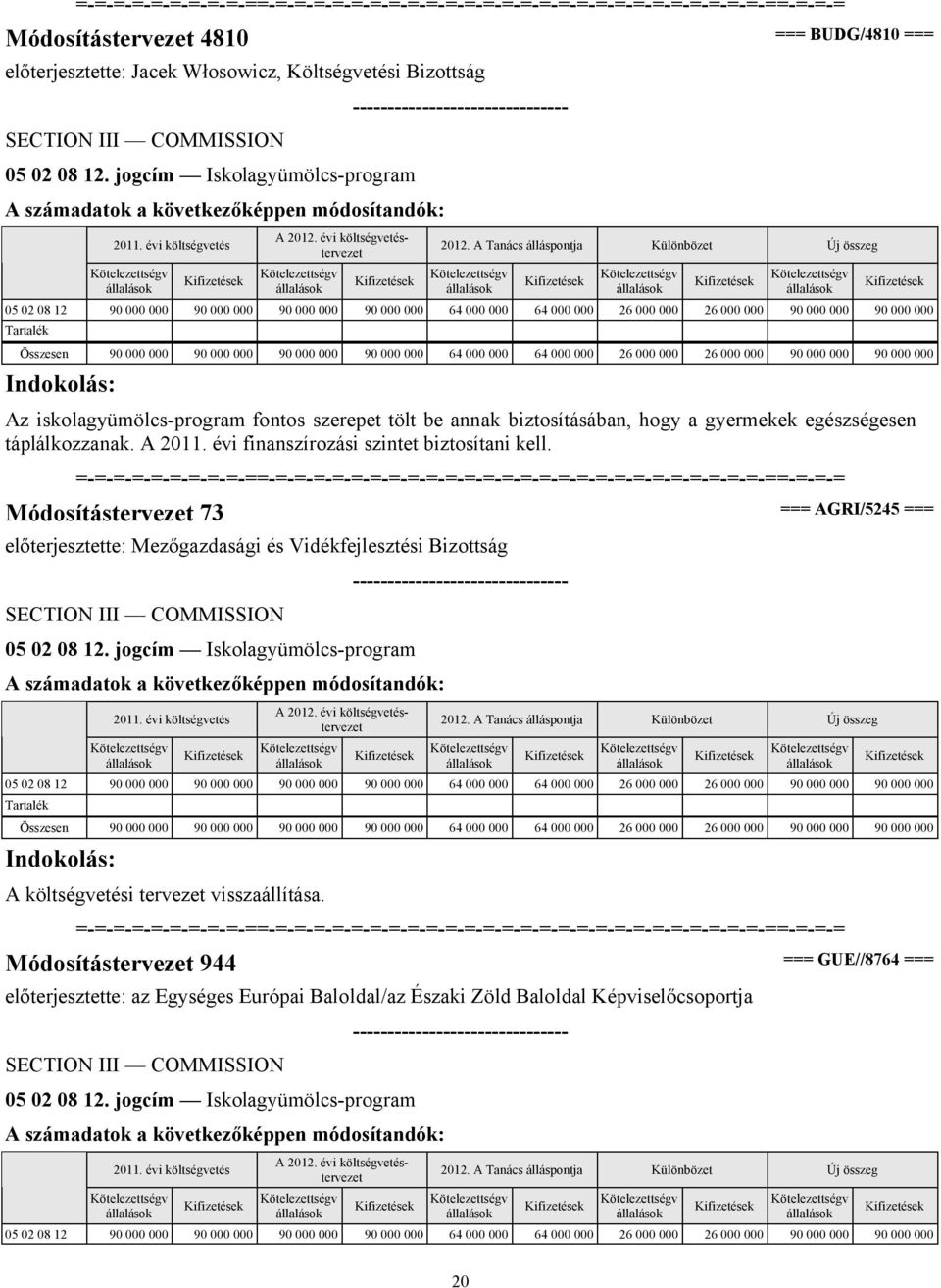 000 000 64 000 000 64 000 000 26 000 000 26 000 000 90 000 000 90 000 000 Az iskolagyümölcs-program fontos szerepet tölt be annak biztosításában, hogy a gyermekek egészségesen táplálkozzanak. A 2011.