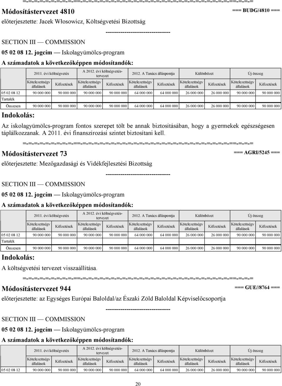 000 000 64 000 000 64 000 000 26 000 000 26 000 000 90 000 000 90 000 000 Az iskolagyümölcs-program fontos szerepet tölt be annak biztosításában, hogy a gyermekek egészségesen táplálkozzanak. A 2011.