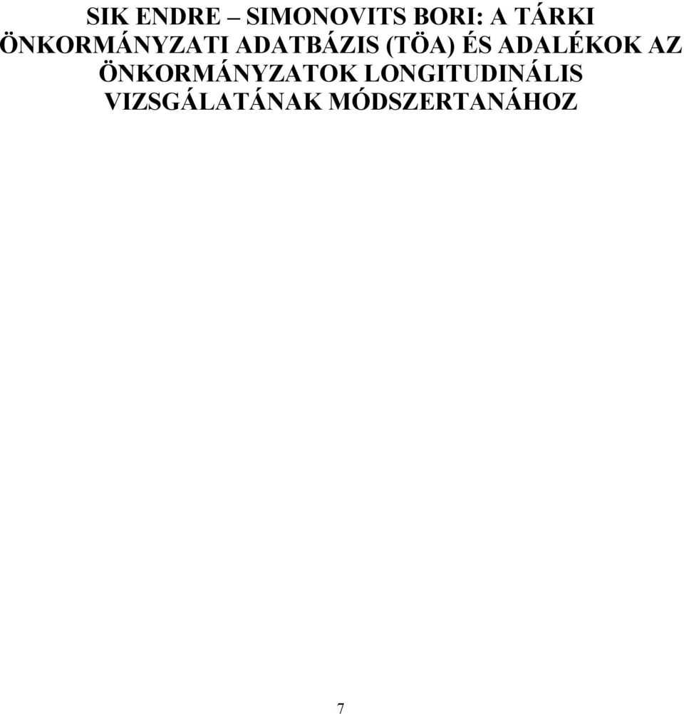ADALÉKOK AZ ÖNKORMÁNYZATOK