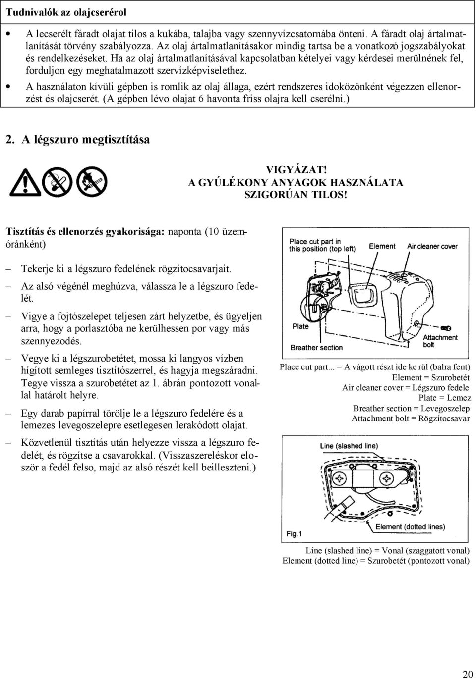 Ha az olaj ártalmatlanításával kapcsolatban kételyei vagy kérdesei merülnének fel, forduljon egy meghatalmazott szervízképviselethez.