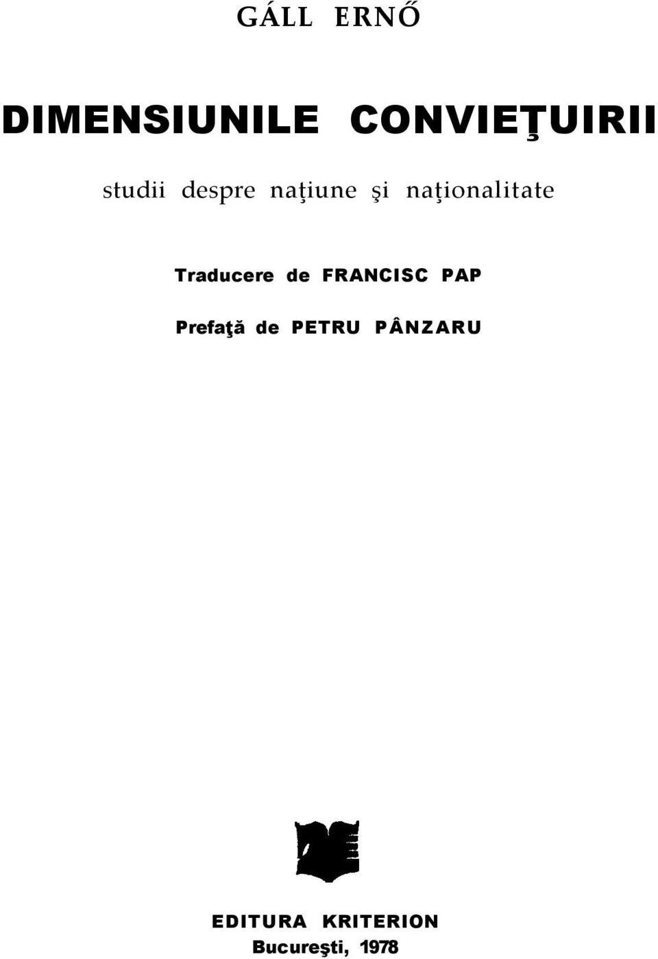 Traducere de FRANCISC PAP Prefaţă de