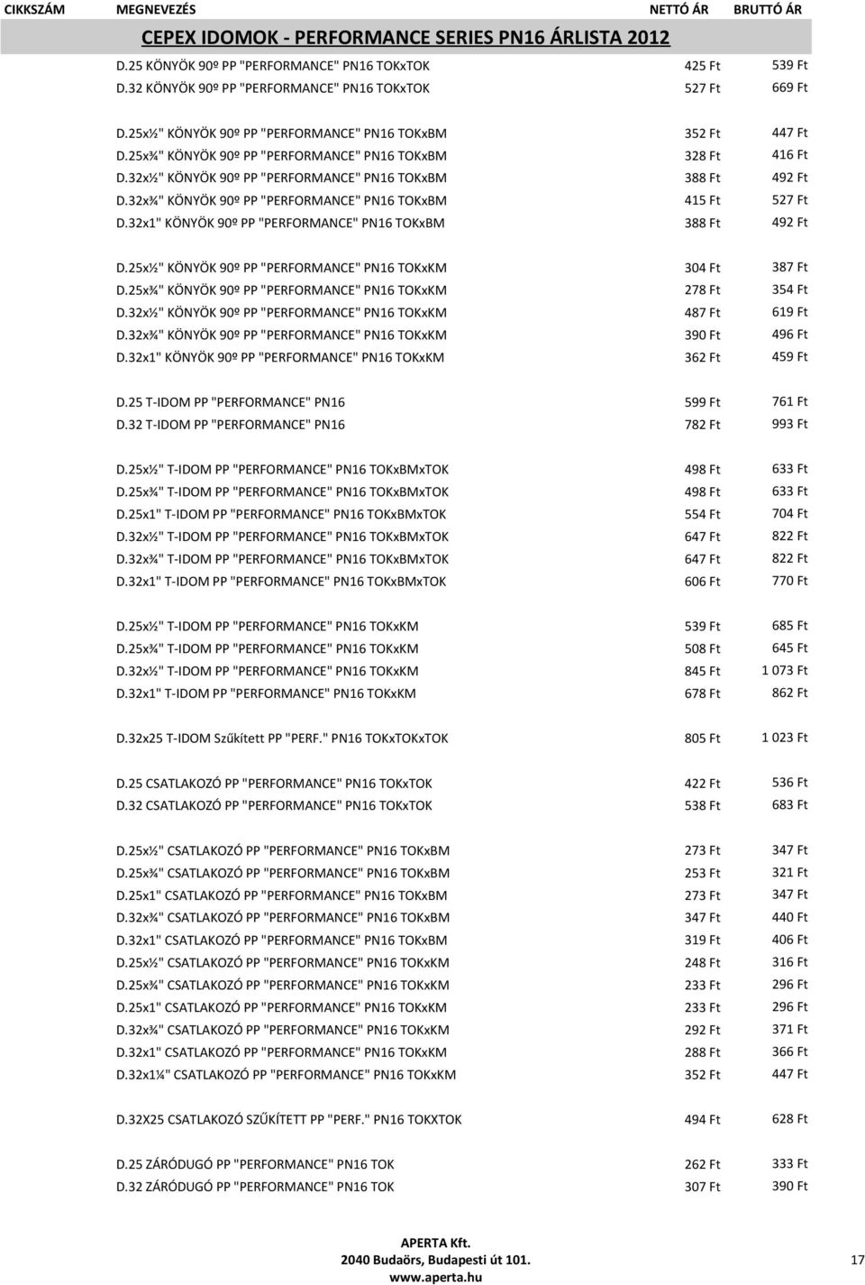 32x½" KÖNYÖK 90º PP "PERFORMANCE" PN16 TOKxBM D.32x¾" KÖNYÖK 90º PP "PERFORMANCE" PN16 TOKxBM D.