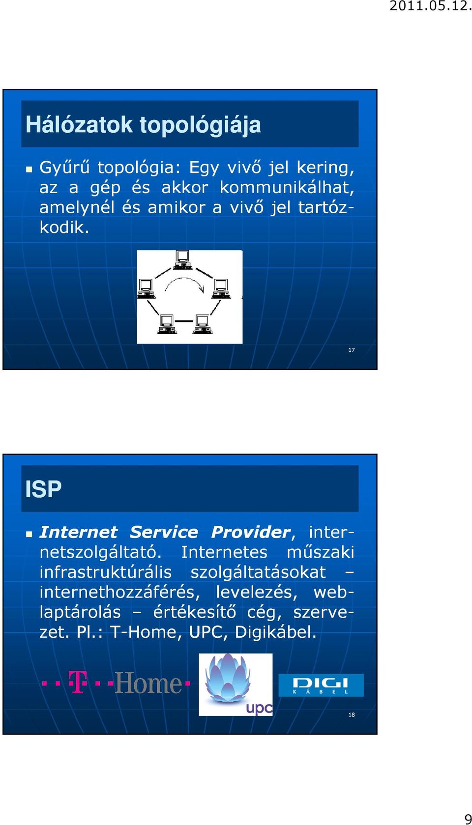 Internet Service Provider, inter- netszolgáltató.