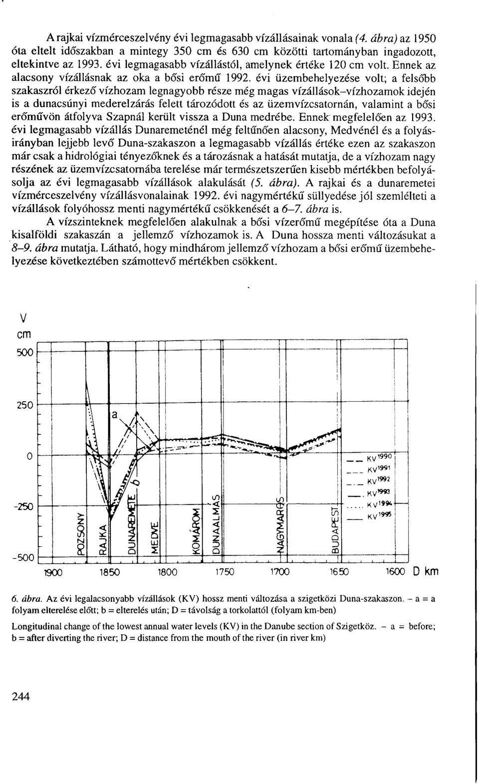 évi üzembehelyezése volt; a felsőbb szakaszról érkező vízhozam legnagyobb része még magas vízállások-vízhozamok idején is a dunacsúnyi mederelzárás felett tározódott és az üzemvízcsatornán, valamint