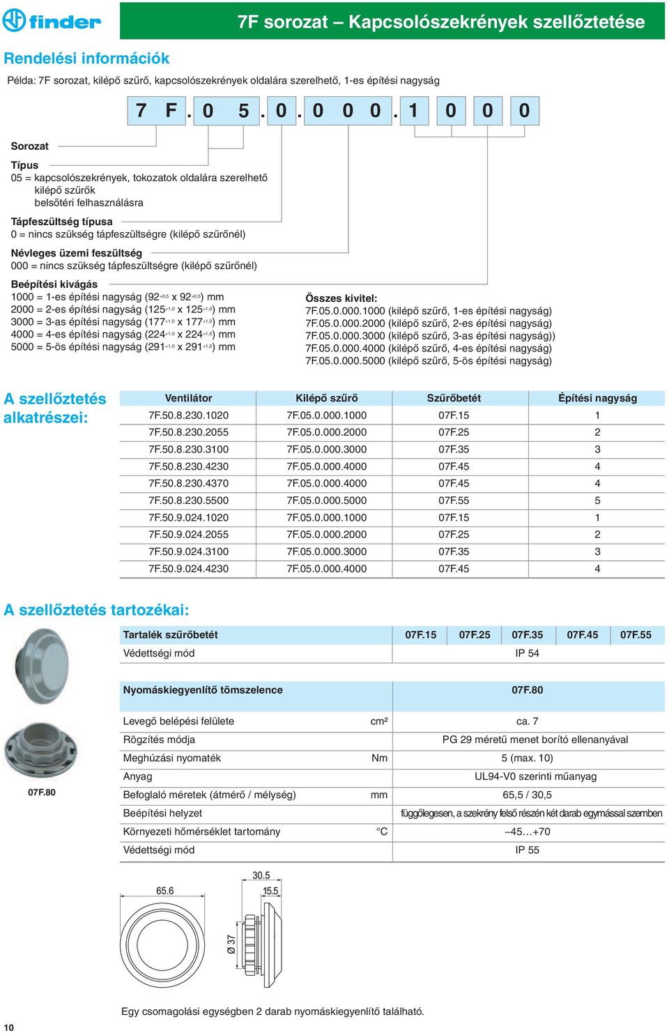 üzemi feszültség 000 = nincs szükség tápfeszültségre (kilépő szűrőnél) Beépítési kivágás 1000 = 1-es építési nagyság (92 +0,5 x 92 +0,5 ) mm 2000 = 2-es építési nagyság (125 +1,0 x 125 +1,0 ) mm 3000