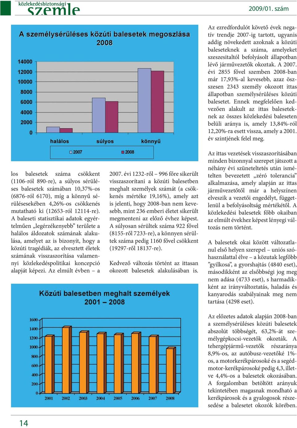 visszaszorítása valamennyi közlekedéspolitikai koncepció alapját képezi. Az elmúlt évben a 14 2007.