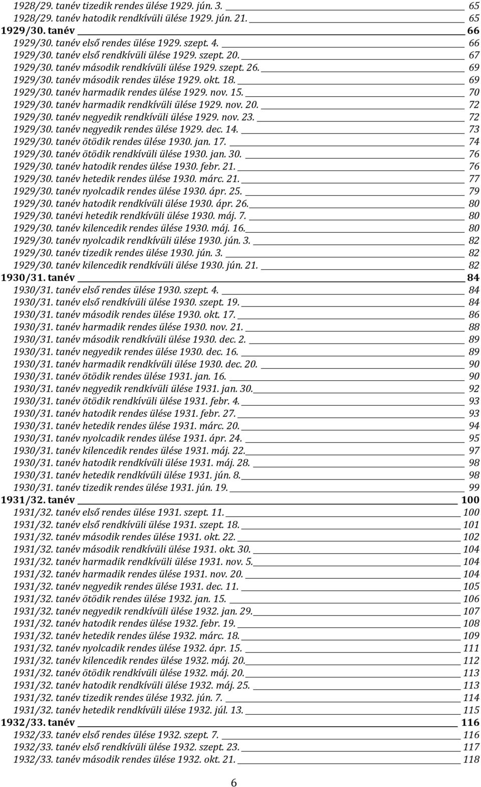 tanév harmadik rendkívüli ülése 1929. nov. 20. 72 1929/30. tanév negyedik rendkívüli ülése 1929. nov. 23. 72 1929/30. tanév negyedik rendes ülése 1929. dec. 14. 73 1929/30.
