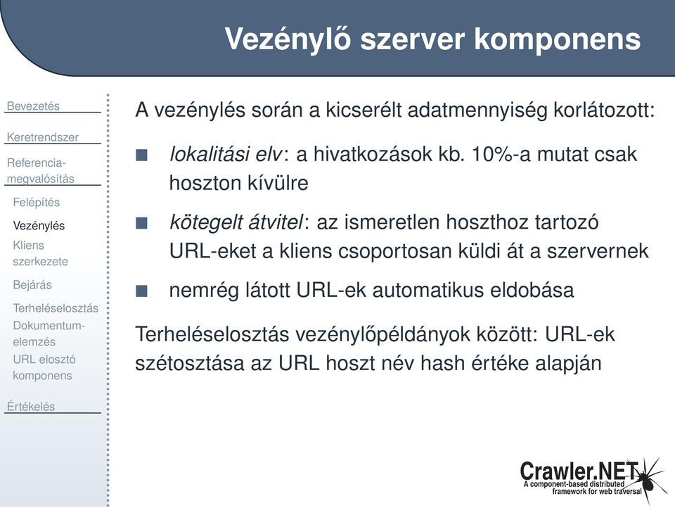 10%-a mutat csak hoszton kívülre kötegelt átvitel: az ismeretlen hoszthoz tartozó URL-eket a kliens csoportosan küldi át a