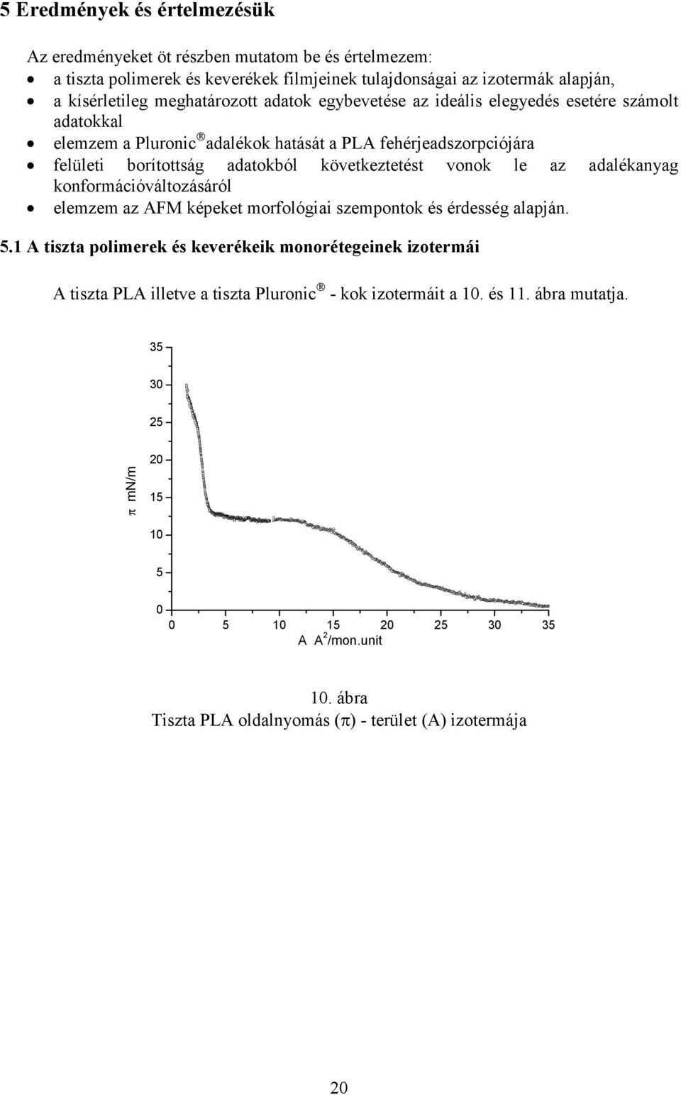 következtetést vonok le az adalékanyag konformációváltozásáról elemzem az AFM képeket morfológiai szempontok és érdesség alapján. 5.