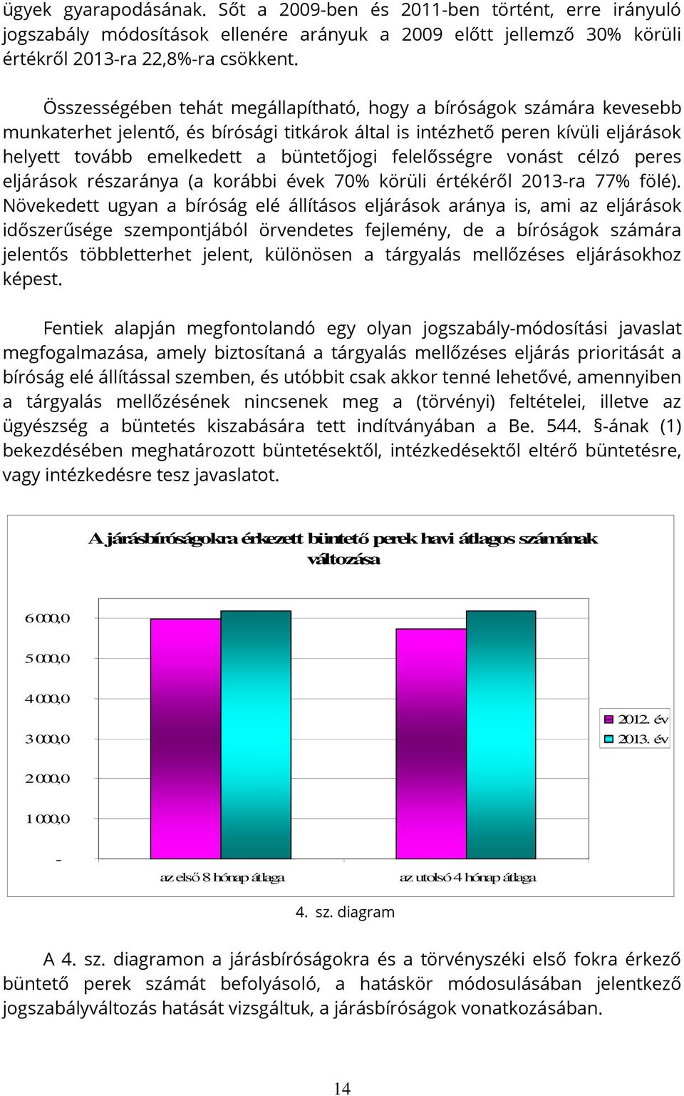 felelősségre vonást célzó peres eljárások részaránya (a korábbi évek 70% körüli értékéről 2013-ra 77% fölé).