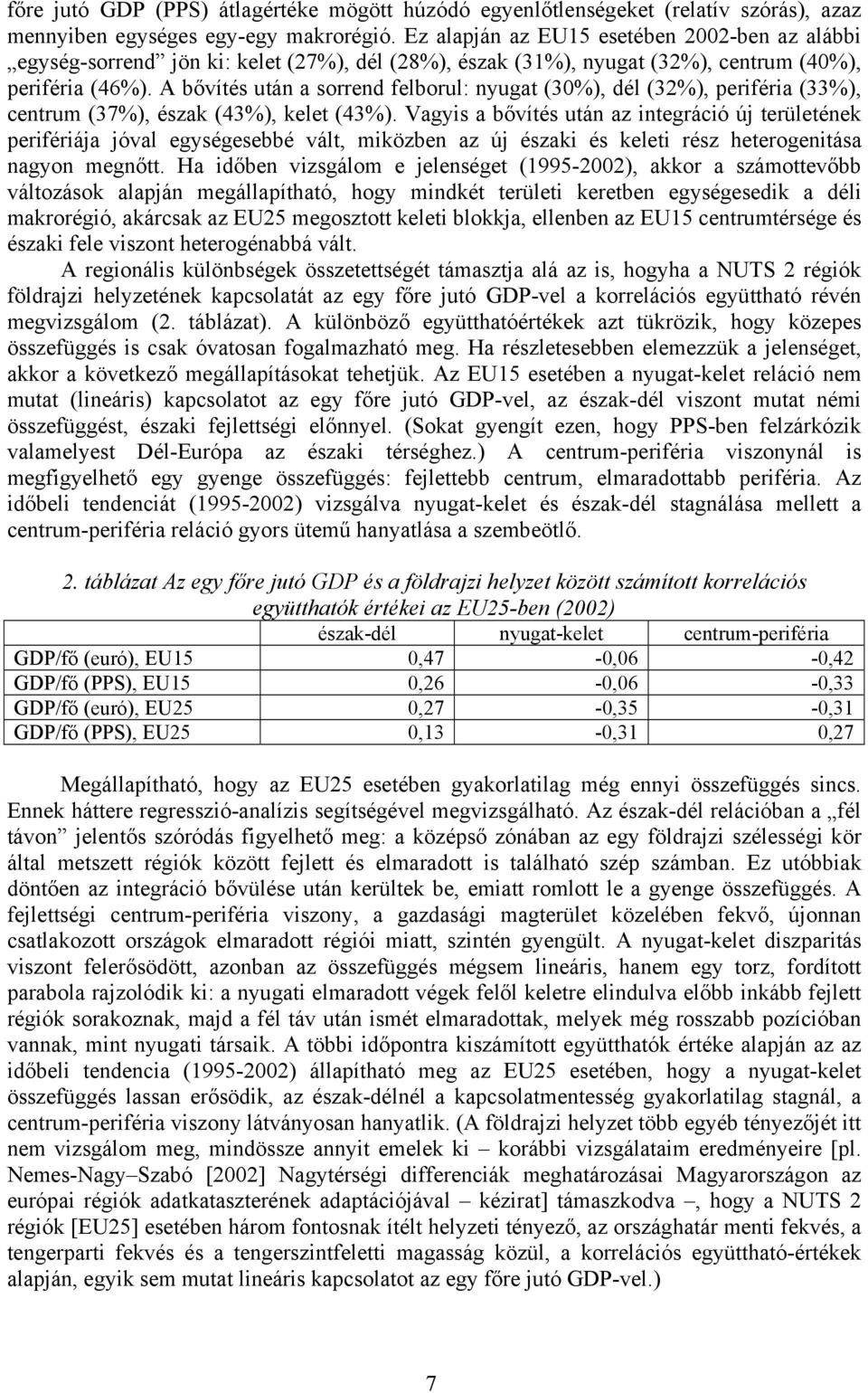 A bővítés után a sorrend felborul: nyugat (30%), dél (32%), periféria (33%), centrum (37%), észak (43%), kelet (43%).