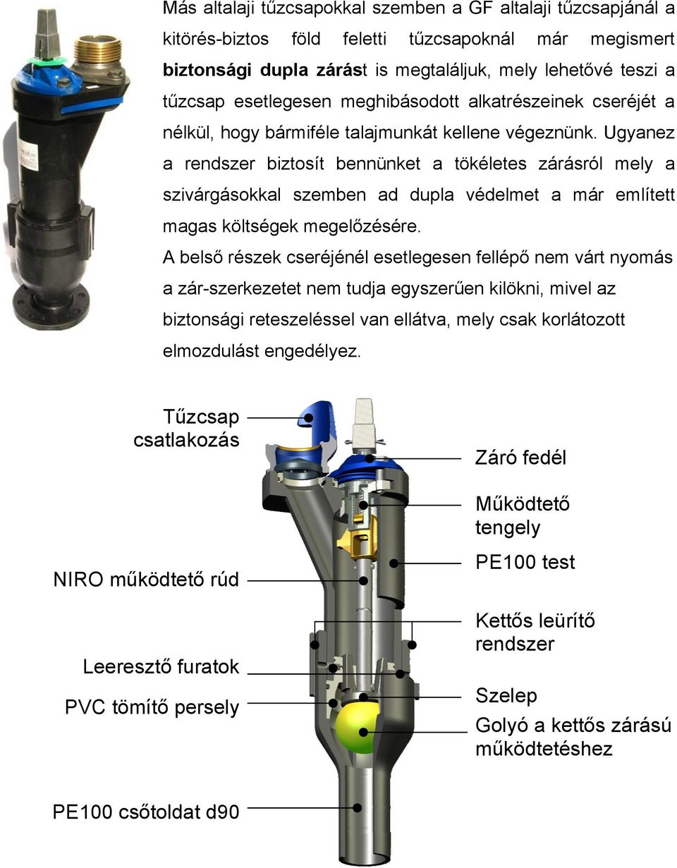 Ugyanez a rendszer biztosít bennünket a tökéletes zárásról mely a szivárgásokkal szemben ad dupla védelmet a már említett magas költségek megelőzésére.