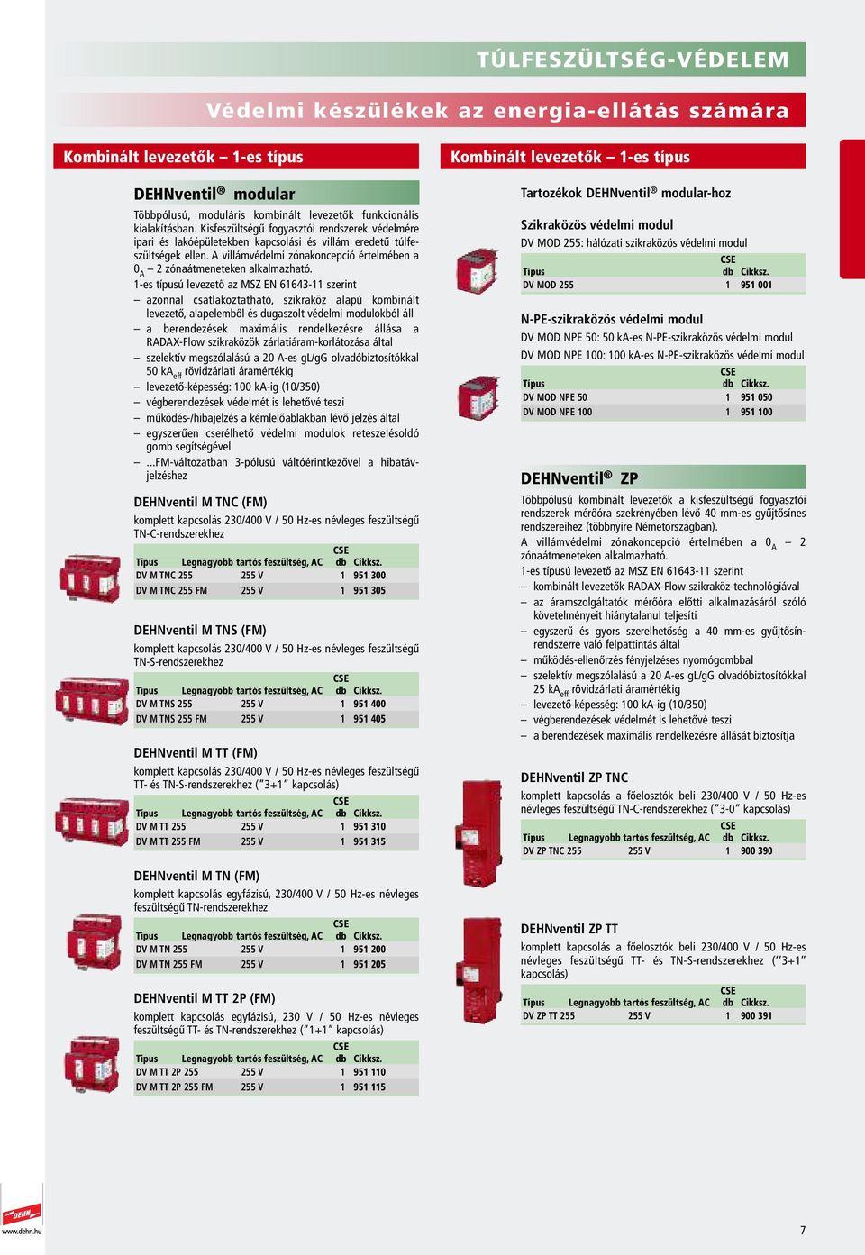 Kisfeszültségű fogyasztói rendszerek védelmére ipari és lakóépületekben kapcsolási és villám eredetű túlfeszültségek ellen.