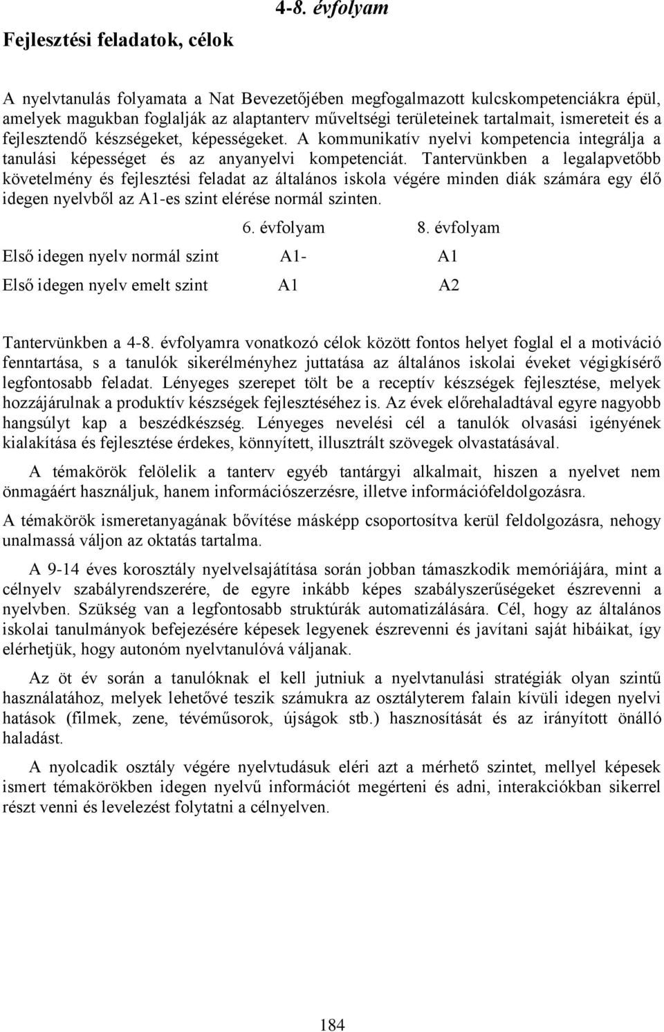 fejlesztendő készségeket, képességeket. A kommunikatív nyelvi kompetencia integrálja a tanulási képességet és az anyanyelvi kompetenciát.