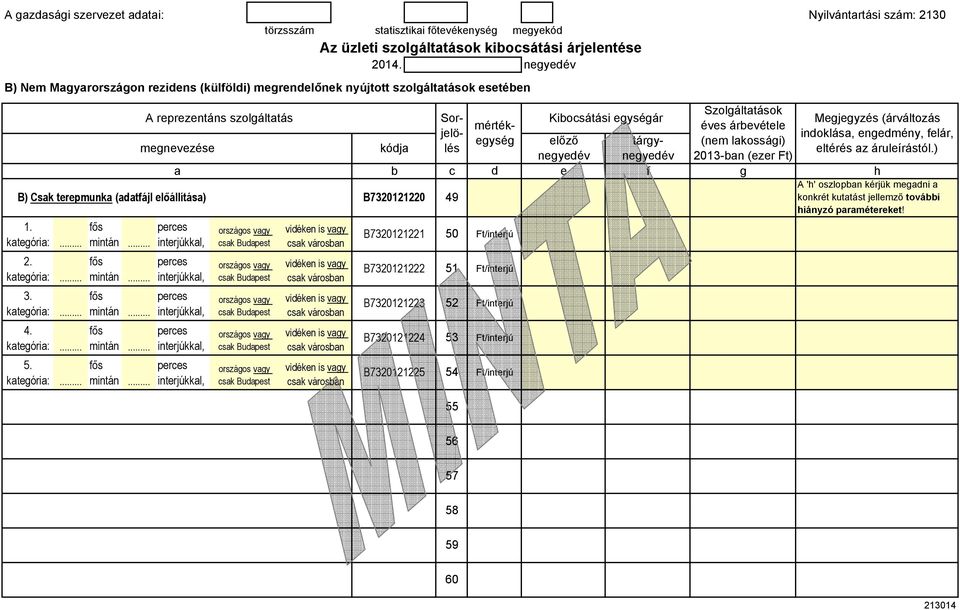 a kója B) Csak trpmunka (aatájl lőállítása) B7320121220 b B7320121221 B7320121222 B7320121223 52 B7320121224