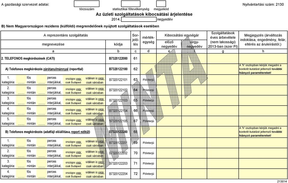 B) Tlonos mkérzés (aatájl lőállítása, rport nélkül) B7320122100 62 B7320122101 63 B7320122102 64 B7320122103 65 B7320122104 66 B7320122105 67 B7320122200 68 B7320122201 69