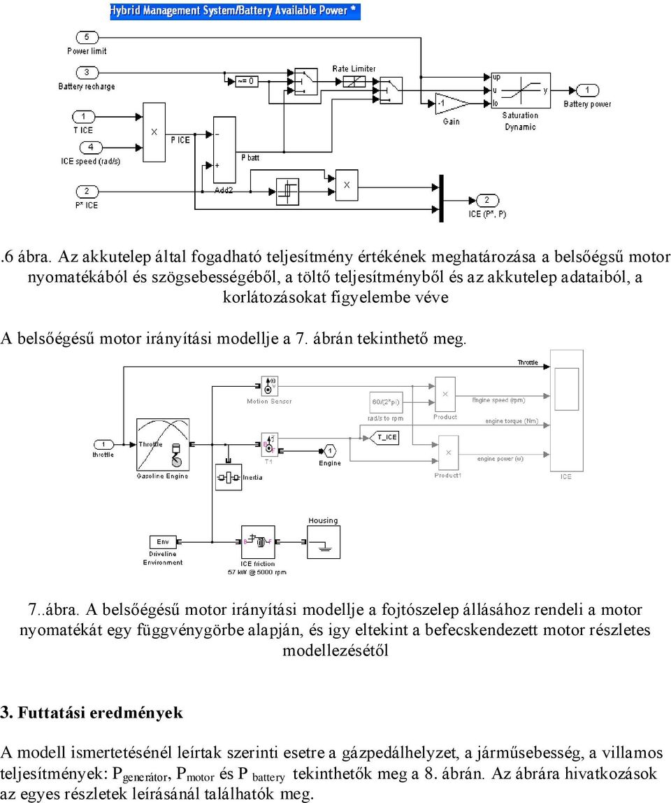 korlátozásokat figyelembe véve A belsőégésű motor irányítási modellje a 7. ábrán tekinthető meg. 7..ábra.