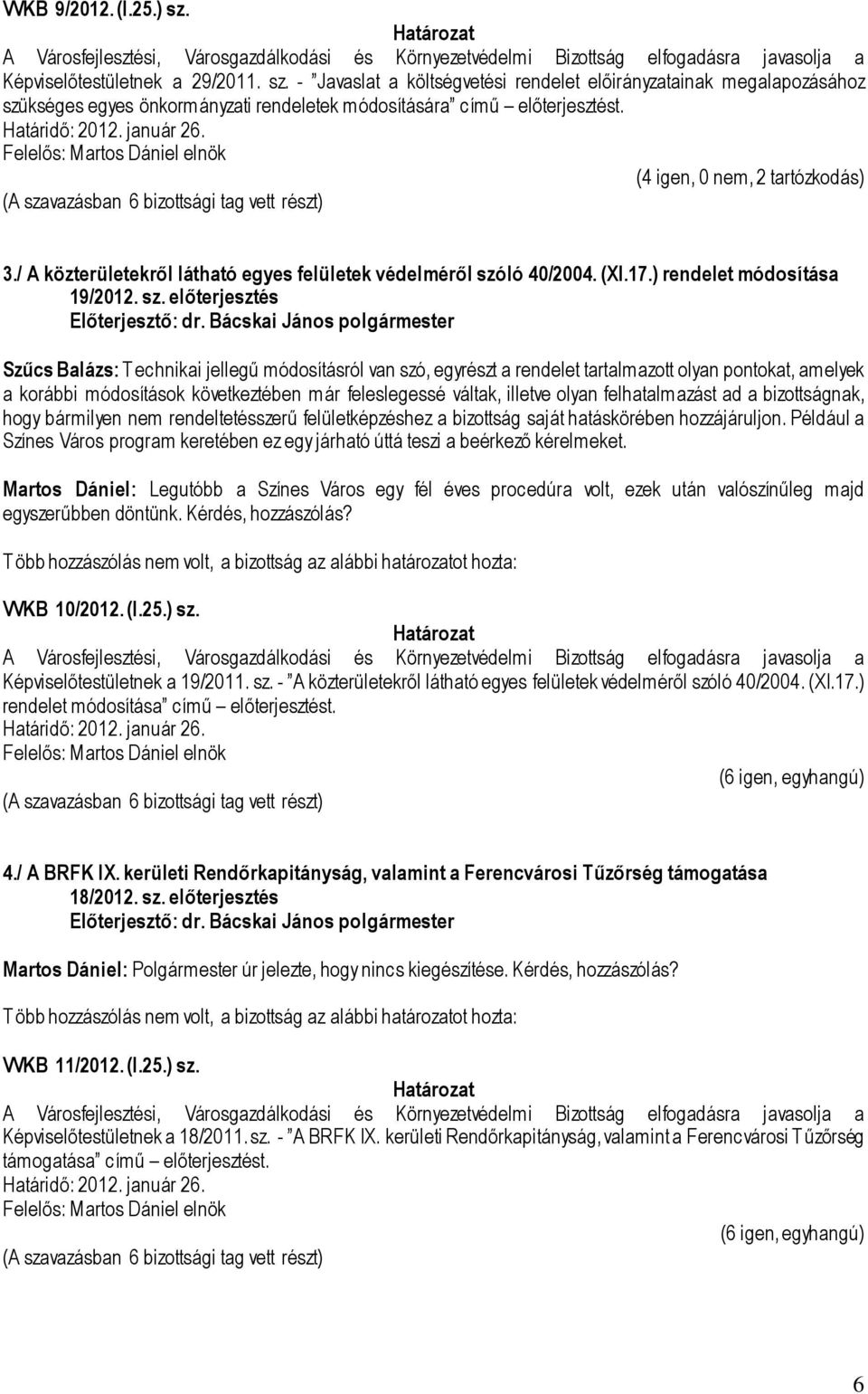 ló 40/2004. (XI.17.) rendelet módosítása 19/2012. sz.