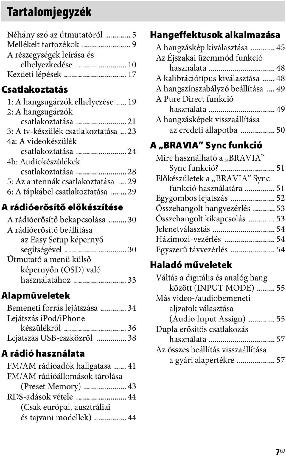 .. 29 6: A tápkábel csatlakoztatása... 29 A rádióerősítő előkészítése A rádióerősítő bekapcsolása... 30 A rádióerősítő beállítása az Easy Setup képernyő segítségével.