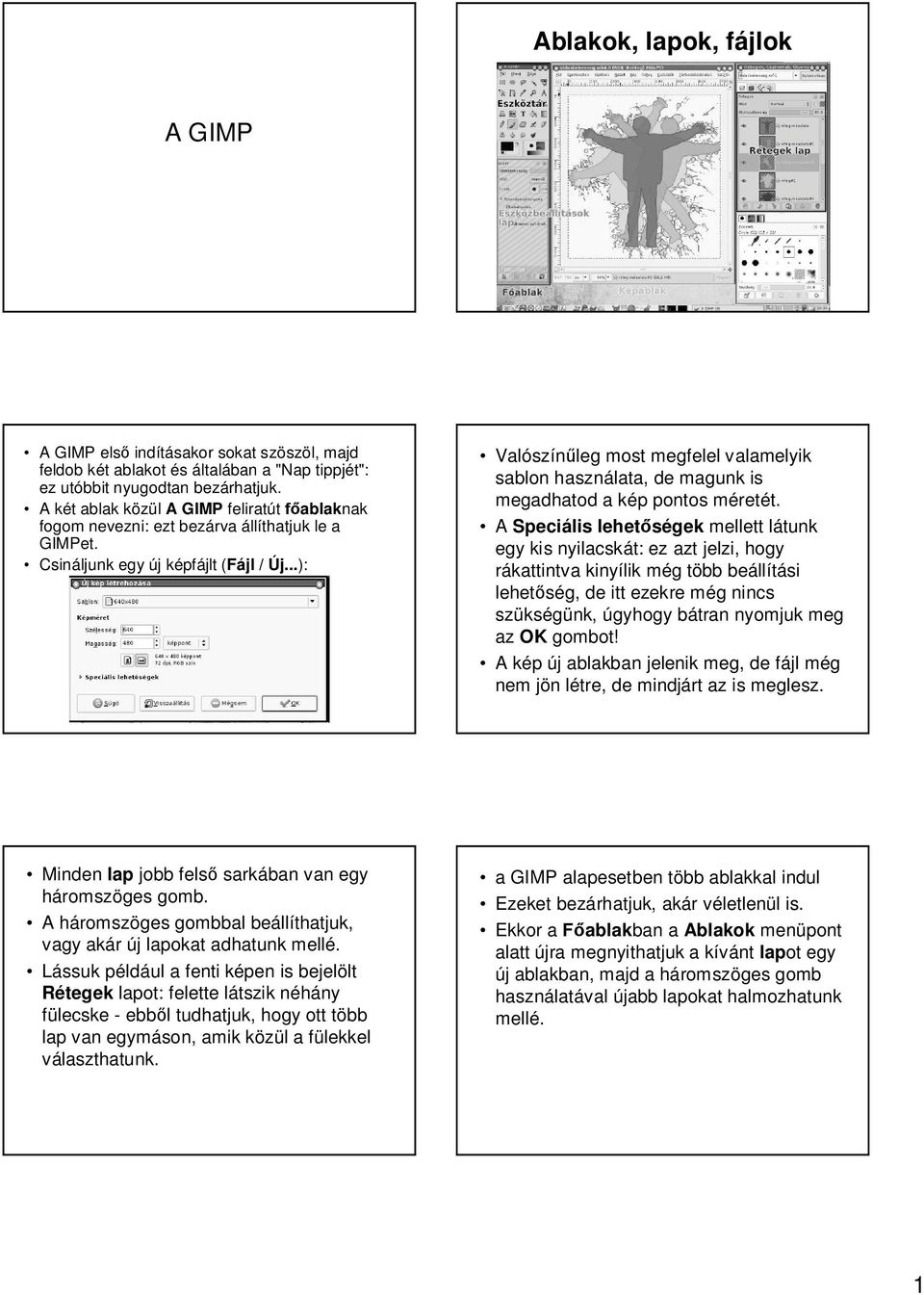Ablakok, lapok, fájlok A GIMP - PDF Ingyenes letöltés