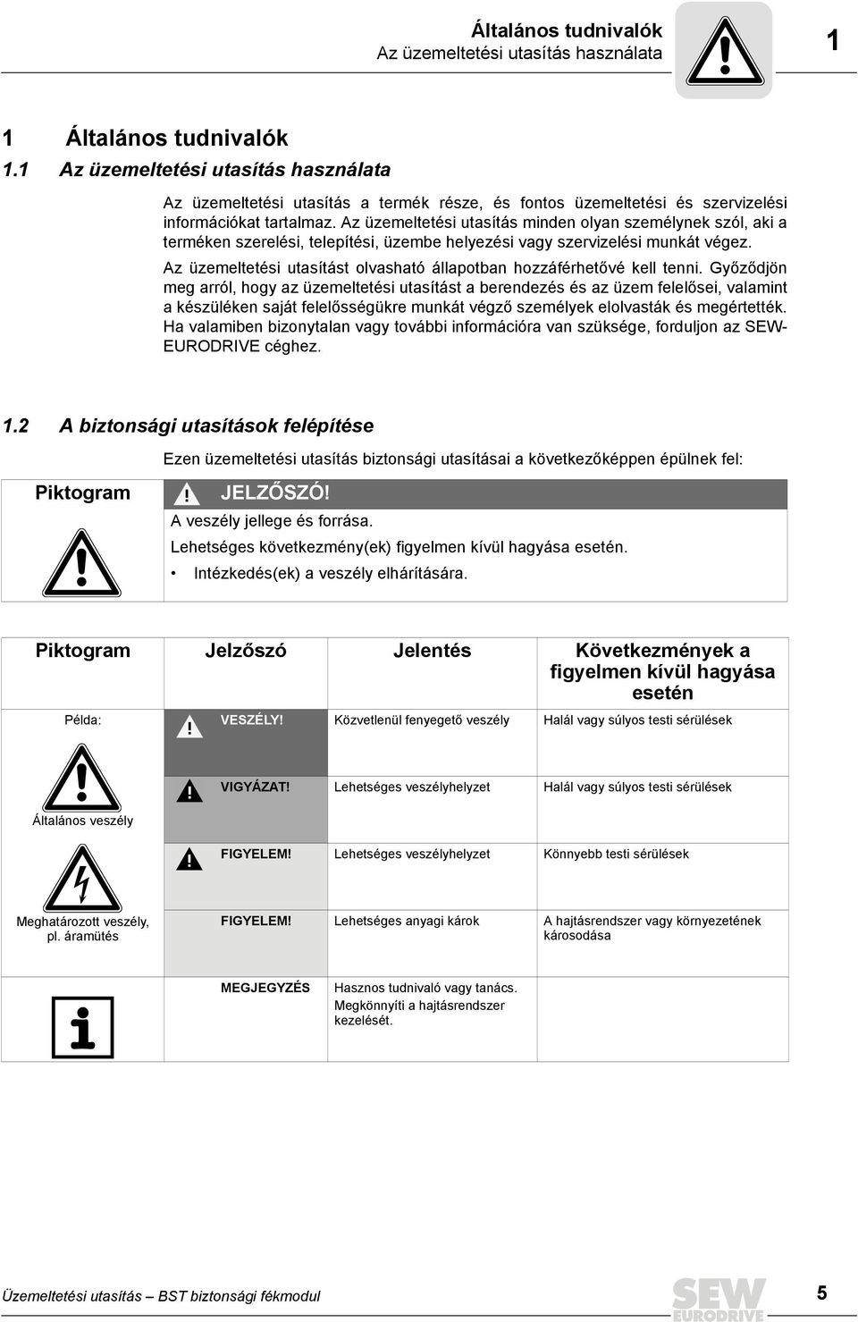 Az üzemeltetési utasítás minden olyan személynek szól, aki a terméken szerelési, telepítési, üzembe helyezési vagy szervizelési munkát végez.